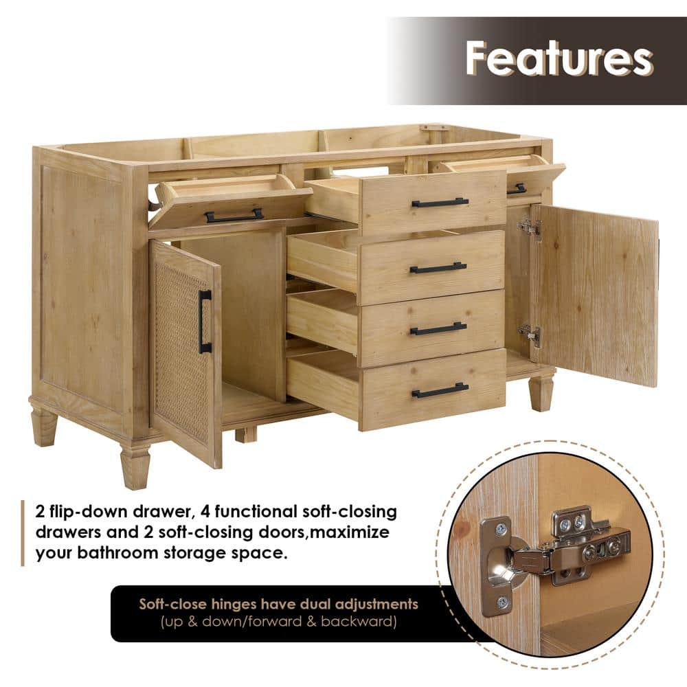Solana 60" Weathered Fir and White Quartz Vanity