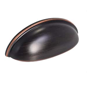 3.7 in. (76mm) Oil Rubbed Bronze Semicircle Pure Copper Cabinet Drawer Cup Pull