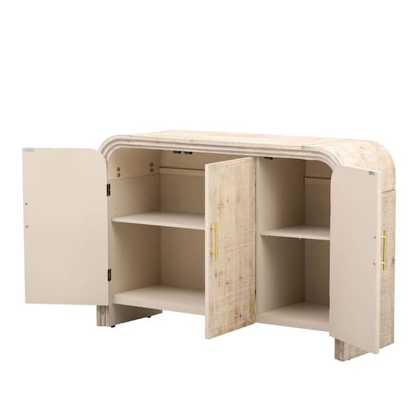 COWLOWN 47.2 in. W x 15.7 in. D x 32.7 in. H Bathroom Beige Linen Cabinet