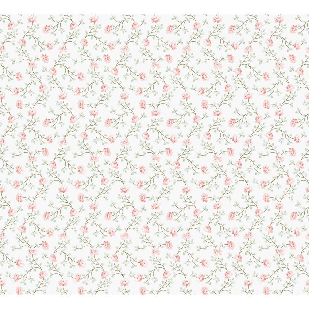 Spring Blossom Collection Petite Floral Vine Pink/White Matte Finish Non-Pa