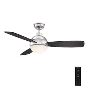 Alisio 44 in. LED Polished Nickel Ceiling Fan with Light and Remote Control