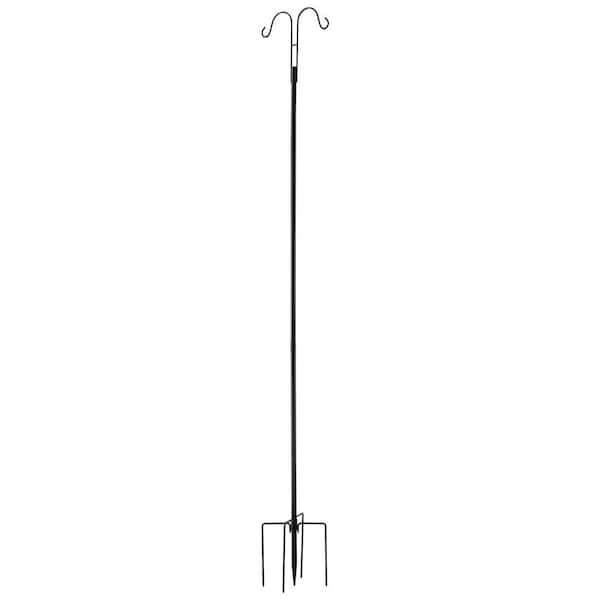 Double Shepherds Hooks, Set of 8,76 In. Tall, 3/4 in. Thick Poles for Bird Feeders, Plant Baskets, Solar Lanterns