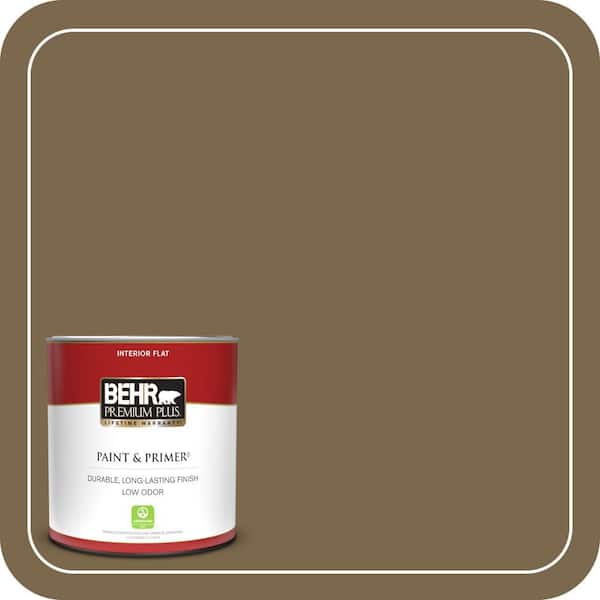BEHR PREMIUM PLUS 1 qt. #T14-6 Boho Flat Low Odor Interior Paint & Primer