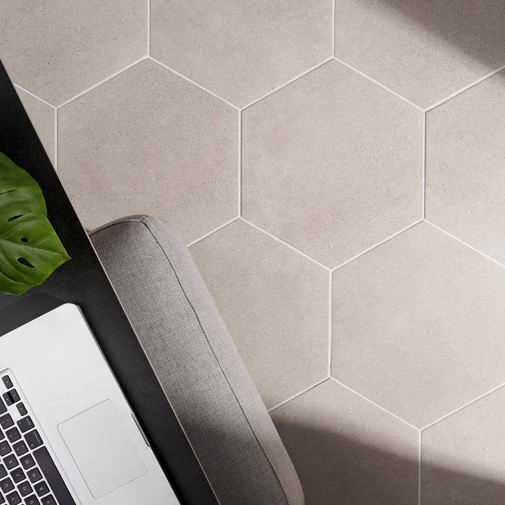 Taupe Matte Hexagonal Porcelain Floor and Wall Tile