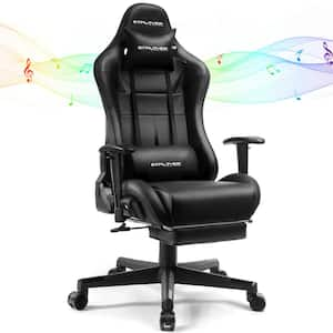 Gaming Chair with Speakers Bluetooth Faux Leather Game Chair Ergonomic Computer Desk Chair,Black