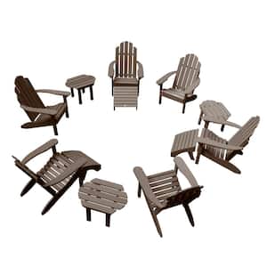 Classic Wesport Weathered Acorn 12-Piece Recycled Plastic Patio Fire Pit Seating Set