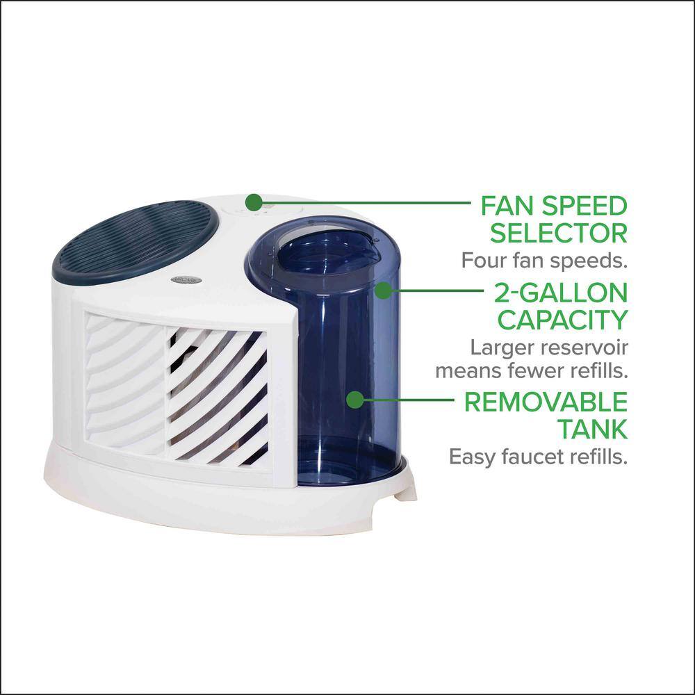 White Digital Evaporative Tabletop Humidifier with Humidistat