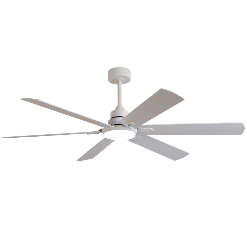 60 in Modern White 6 Speeds White 2-Size Downrod Mount Standard Ceiling Fan with 3 Colors Dimmable LED and Remote price history on PriceWatchPro