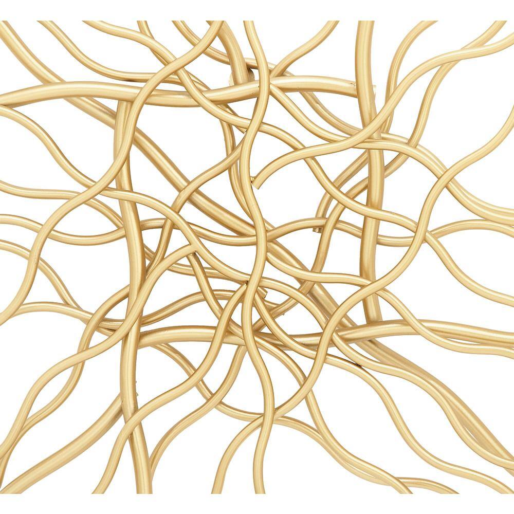 Gold and Silver Abstract Metal Wall Sculptures, Set of 2