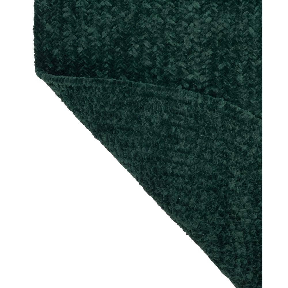 Emerald Green Oval Braided Reversible Synthetic Rug, 30" x 50"