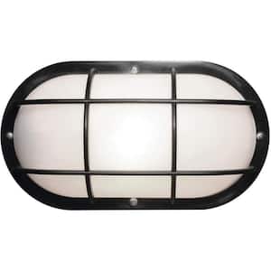 Nautical 1-Light Black 4000K ENERGY STAR LED Outdoor Wall Mount Sconce UL Listed for Wet Areas