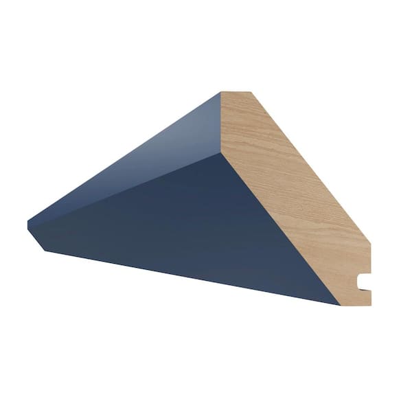 96 in. W x 1.875 in. D x 2.625 in. H Solid Wood Kitchen Cabinet Angle Crown Molding in Mythic Blue