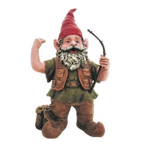 14 in. H Fisherman Gnome Holding Fishing Pole Home and Garden Gnome Statue