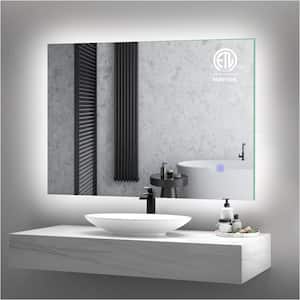 36 in. W x 28 in. H Medium Rectangular Frameless Anti-Fog Backlit LED Light Wall mounted Bathroom Vanity Mirror