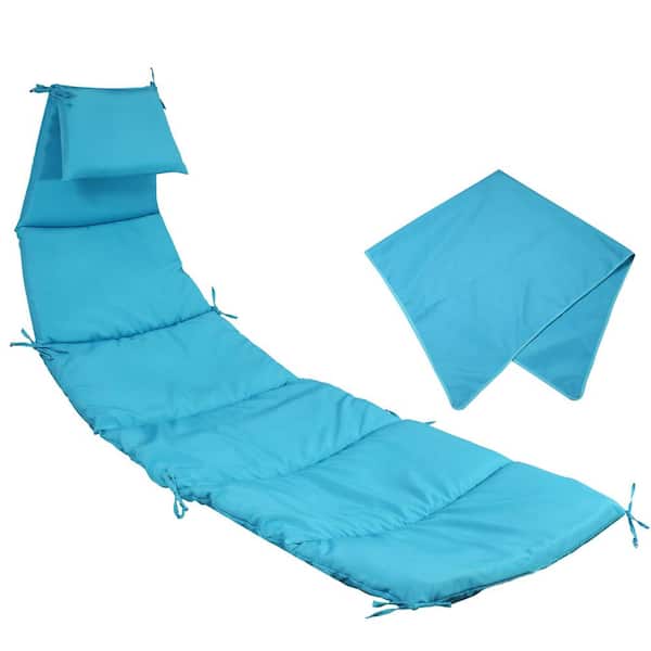 Sunnydaze 27 in. x 88.5 in. Replacement Outdoor Chaise Lounge Cushion with Umbrella in Teal