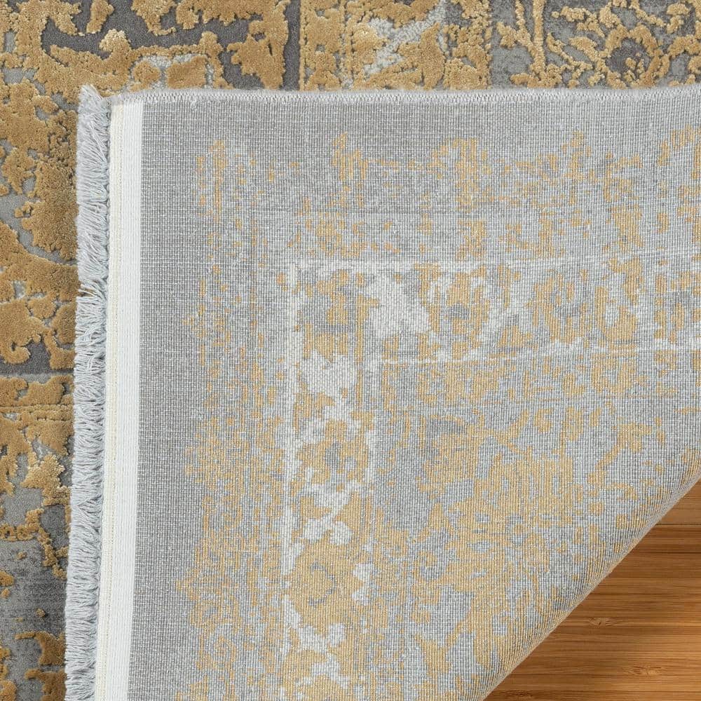Gray Tufted Reversible Rectangular Viscose Area Rug