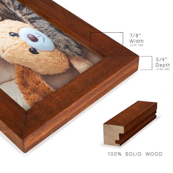 8x8 Brown Walnut Shadow Box Frame - 3/4 of Depth | Includes Hardware|Brown