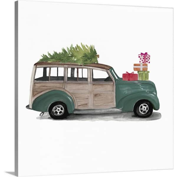 GreatBigCanvas 20 in. x 20 in. Christmas Cars IV by Jennifer Paxton Parker Canvas Wall Art