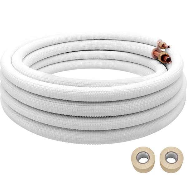 VEVOR Mini Split Copper Line Set 24.6 ft. L 3/8 in. and 5/8 in. OD Copper Pipes for Mini Split Air Conditione for 24000 BTU