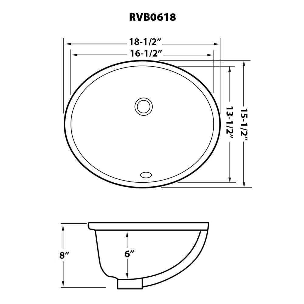 Emerald Green Oval Porcelain Undermount Bathroom Sink with Overflow