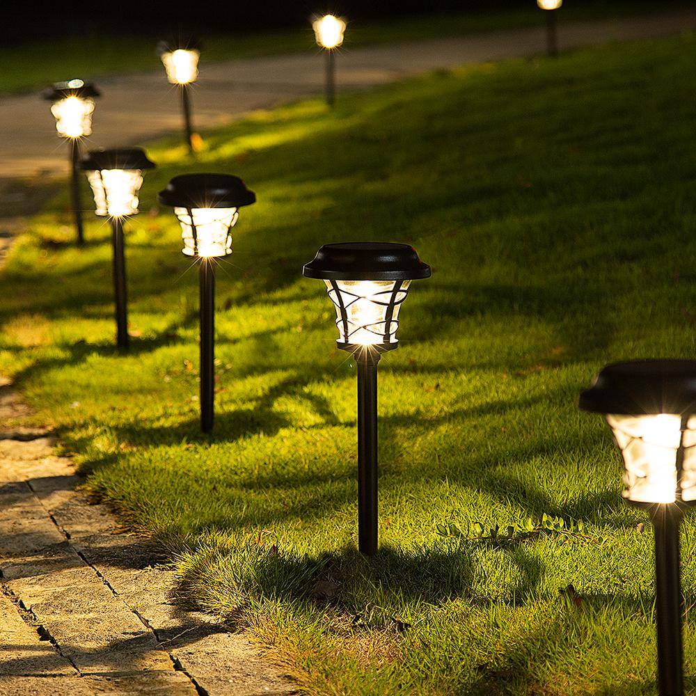 Black Solar Powered Integrated LED Pathway Light Multipack