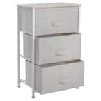 MQ 3-Drawer 26 in. H x 12.6 in. W Resin Rolling Cart in Taupe 391-TAU ...
