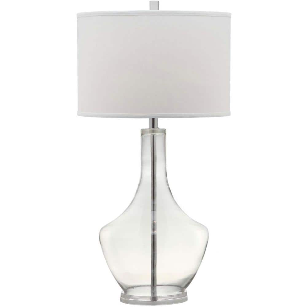 Safavieh Mercury 33 In Clear Glass Urn Table Lamp With White Shade Lit4141d The Home Depot