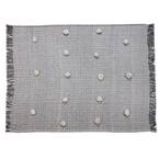 Grayscale Buds Black Melange Tassel Decorative Throw