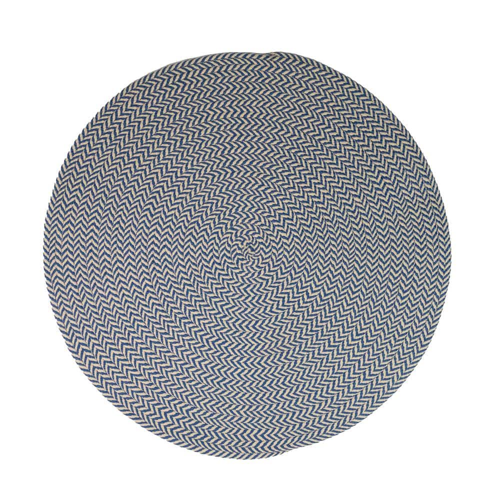 Ibiza Woven Chevron Marine 45 in. x 45 in. Polypropylene Door Mat