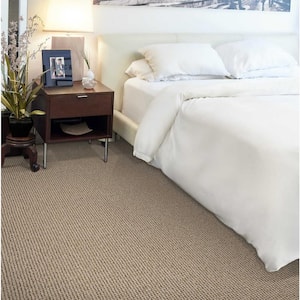 Quintessence - Walnut - Brown 13.2 ft. 55 oz. Wool Berber Installed Carpet
