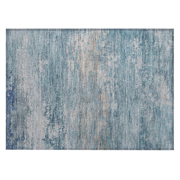 Chantille Machine Washable Indoor/Outdoor Abstract ACN2071 Sky 1 ft. 8 in. x 2 ft. 6 in. Accent Rug
