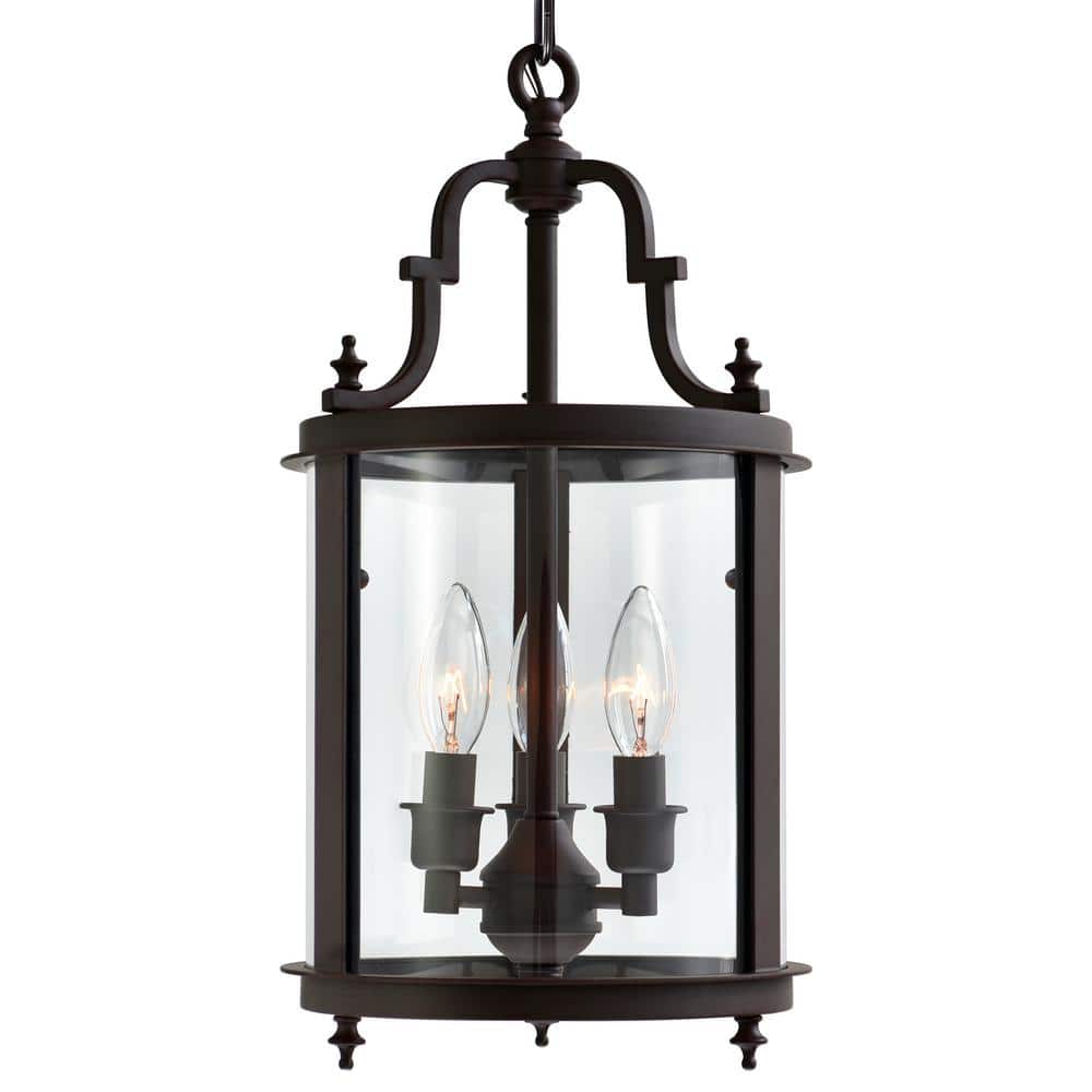 Desire Bronze Mini Drum Pendant with Clear Glass Shade