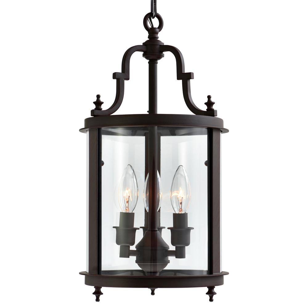 Desire Bronze Mini Drum Pendant with Clear Glass Shade