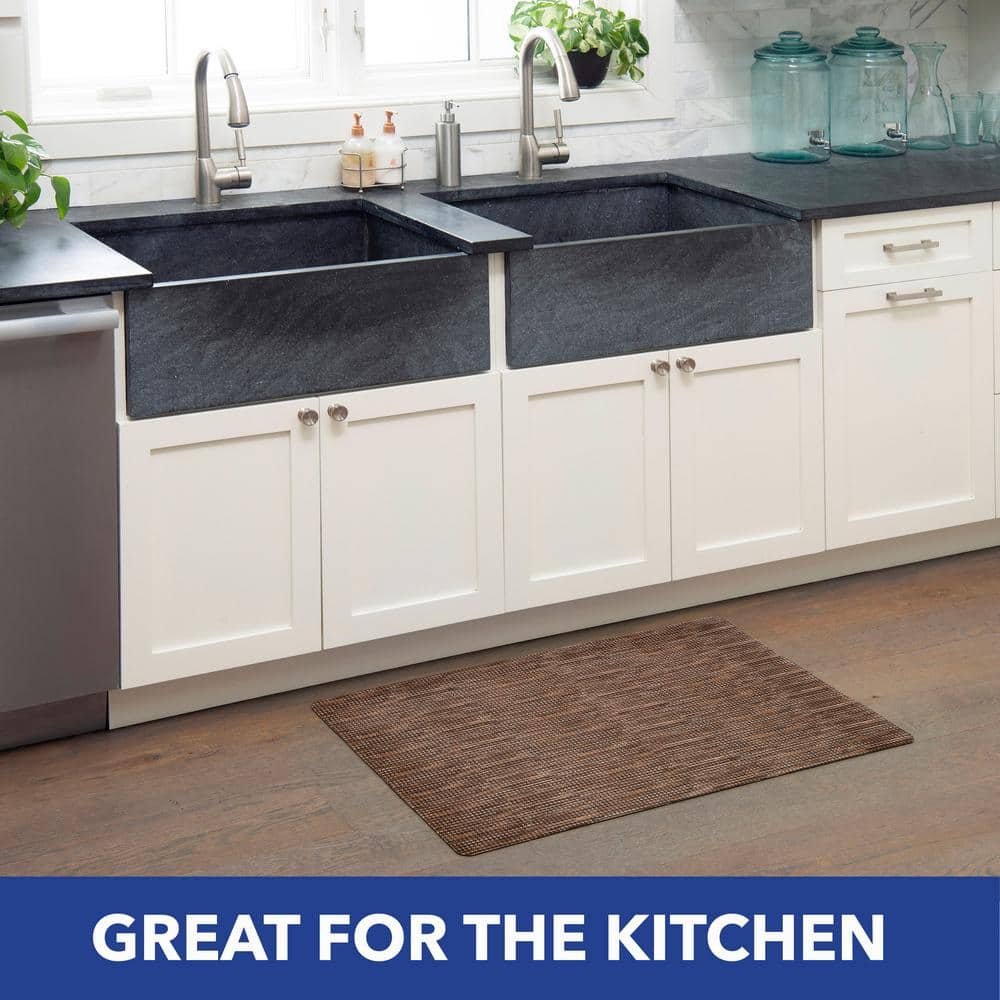Smooth Step Brown and Black Rubber Kitchen Doormat