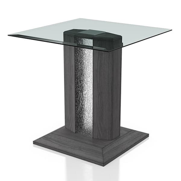 Furniture of America Ruban Gray Glass Top End Table IDF-4717E - The Home  Depot