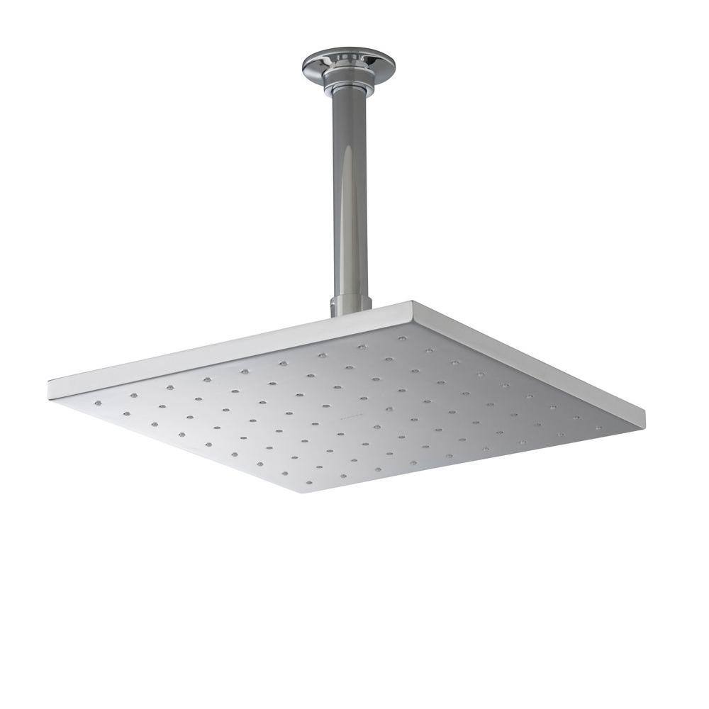 KOHLER 1Spray 10 in. Single Ceiling Mount Fixed Rain Shower Head in Polished Chrome K13696CP