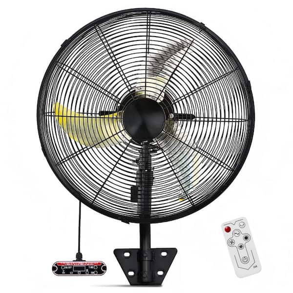 20 in. 4-Speed Oscillating High Velocity Indoor/Outdoor Wall Mount Fan with Touch Screen and Remote Control