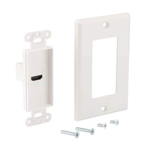 1-Gang White HDMI Plastic Wall Plate