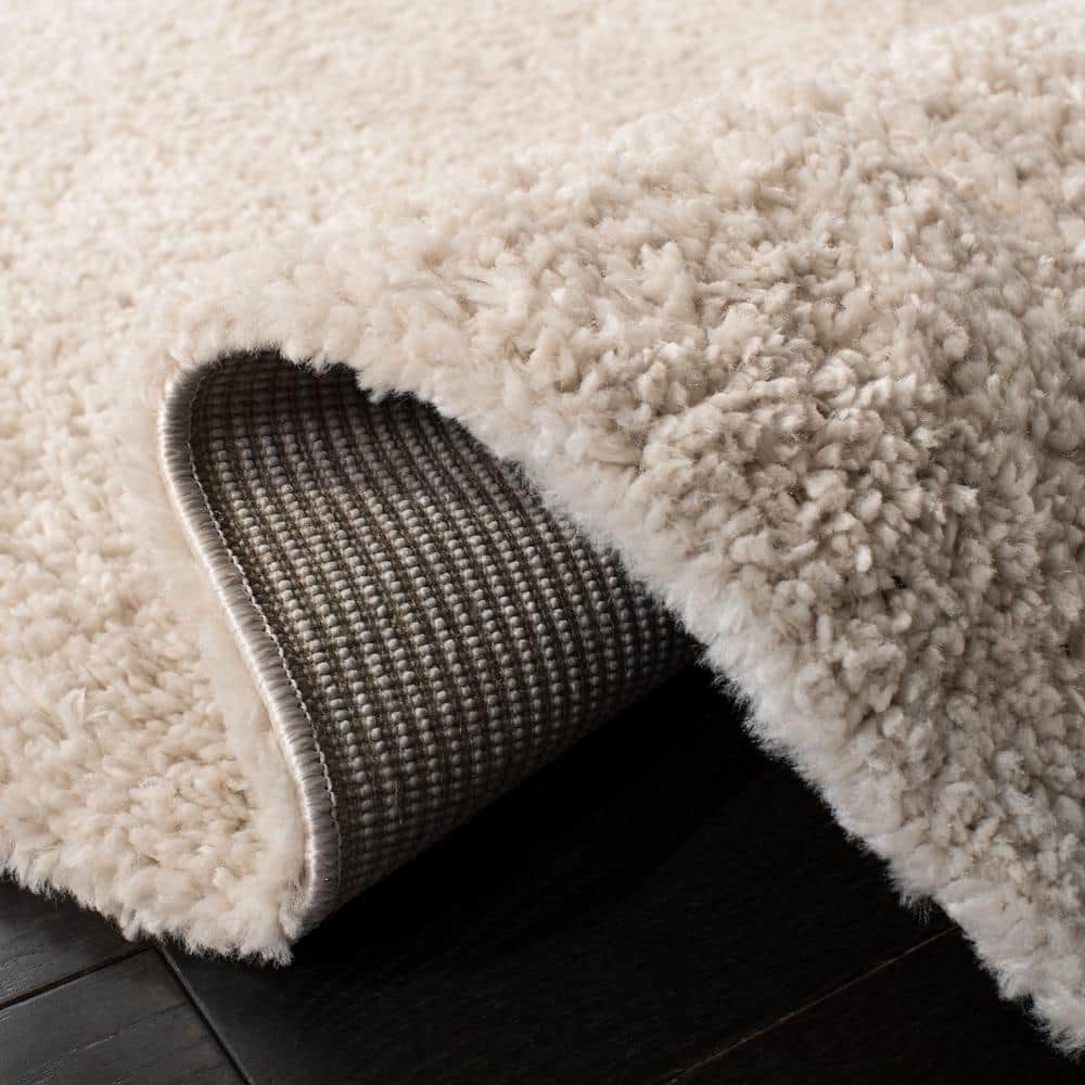 Beige Synthetic Easy Care Shag Runner Rug 2'3" x 6'
