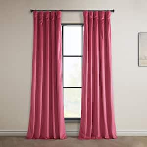 Dark Pink Heritage Plush Velvet Rod Pocket Room Darkening Curtain - 50 in. W x 108 in. L (1 Panel)