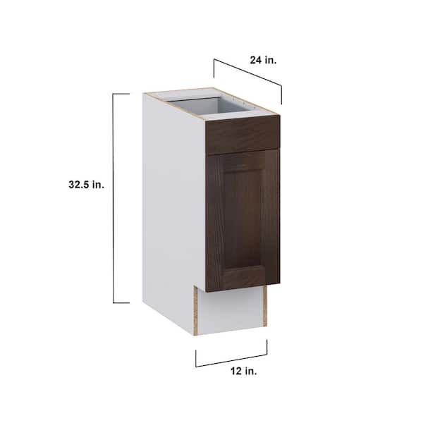 J COLLECTION Lincoln Chestnut Solid Wood Assembled 24 in. W x 32.5 in. H x 23.75 in. D Accessible ADA Base Cabinet with 1 Drawer