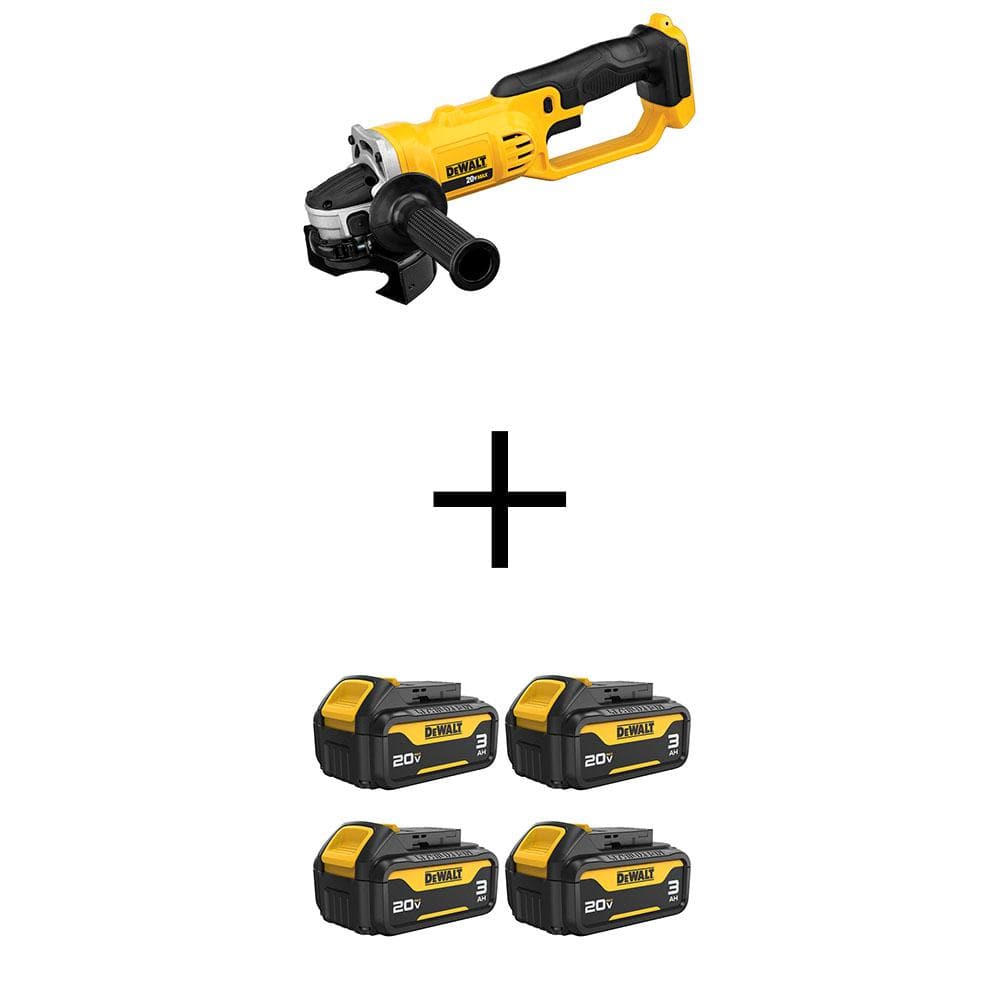 20V MAX Lithium-Ion Cordless 4.5 in. - 5 in. Angle Grinder with (4) 20V 3.0
