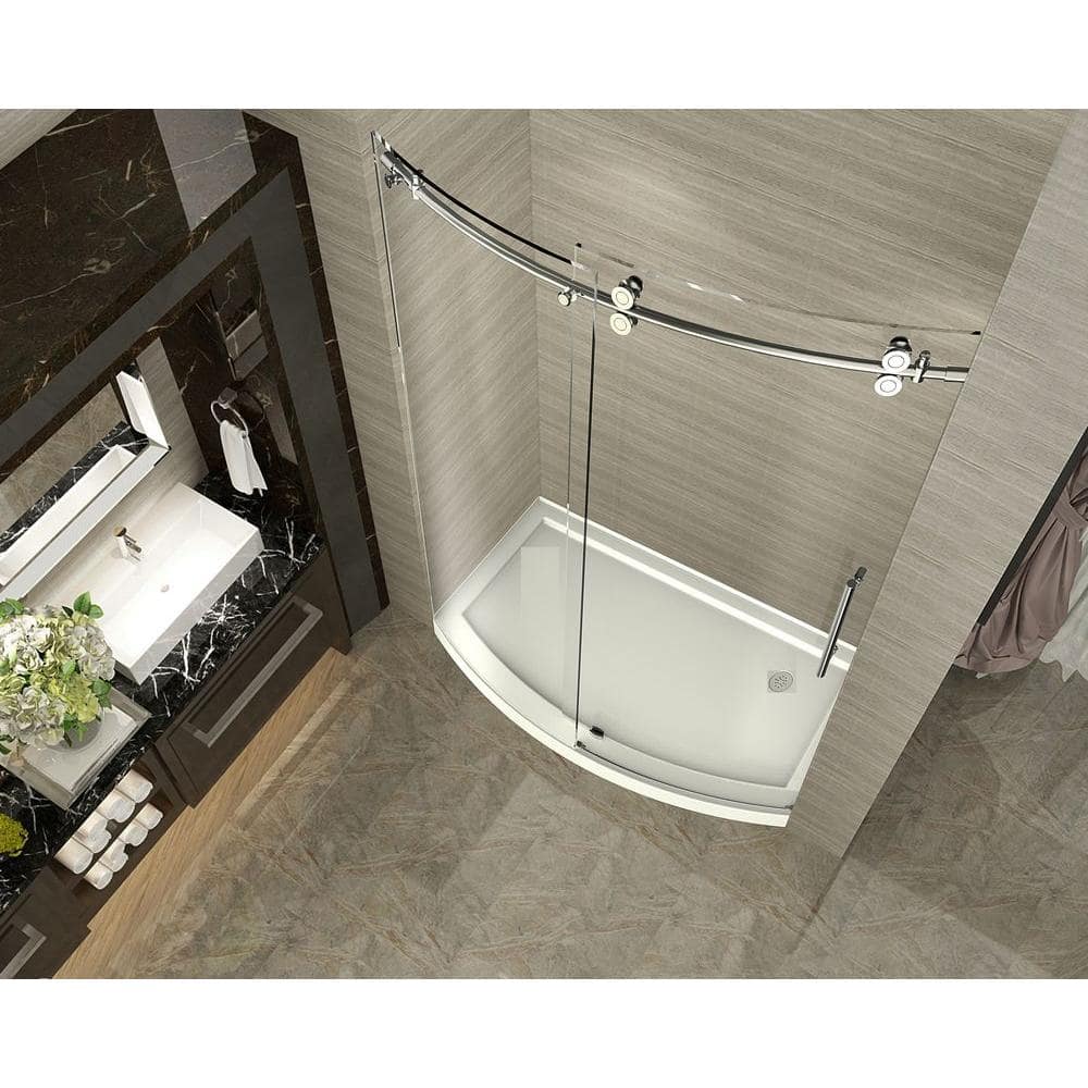 ZenArch 60'' Frameless Clear Tempered Glass Sliding Shower Door