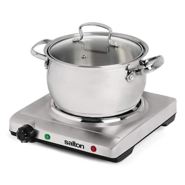 Single Burner 6 in. Stainless Steel Electric Portable Cooktop