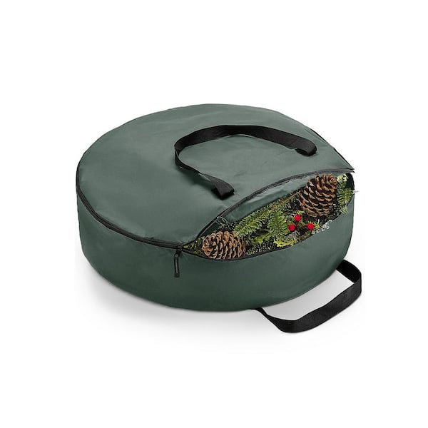 OSTO 36 in. Green Christmas Tear Proof X-Strong 600D Oxford Fabric Artificial Wreath Storage Protection Bag
