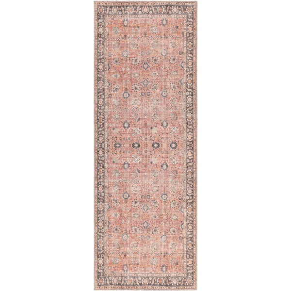 Livabliss Vernon Blush 3 ft. x 10 ft. Indoor Machine-Washable Area Rug