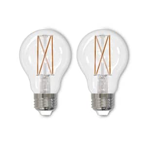 60-Watt Equivalent Warm White Light A19 (E26) Medium Screw Base Dimmable Clear 2700K LED Light Bulb (2-Pack)
