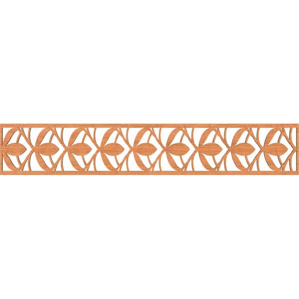 Ekena Millwork Salem Fretwork 0.25 in. D x 46.625 in. W x 8 in. L Cherry Wood Panel Moulding