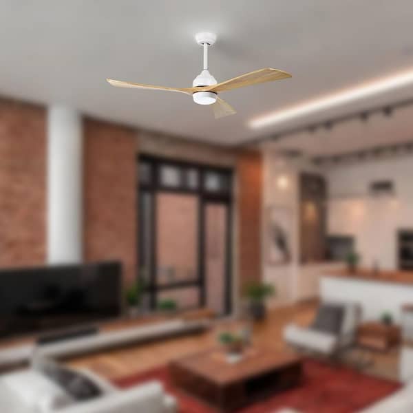 AuraVista 52 in.Indoor White Ceiling Fan with LED Light Bulbs and Remote Control
