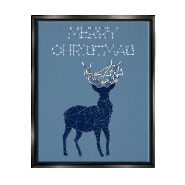 Stupell Industries Christmas Constellation Deer by Hannah Byatt 1 Piece Floater Frame Graphic Print Animal Poster Art Print 21 in. x 17 in.